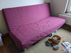 Canapé lit clic clac Ikea avec housse - bon état, Deux personnes, Utilisé, 140 cm, Enlèvement ou Envoi