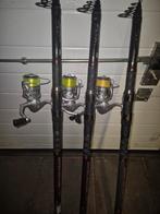 3 telescoop hengels 390 cm met nieuwe molens, Enlèvement ou Envoi