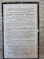 Rouwprentje onzer dappere helden 1915 WO I, Verzamelen, Bidprentjes en Rouwkaarten, Ophalen of Verzenden