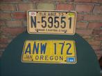 2 Amerikaanse nummerplaten, Ophalen of Verzenden