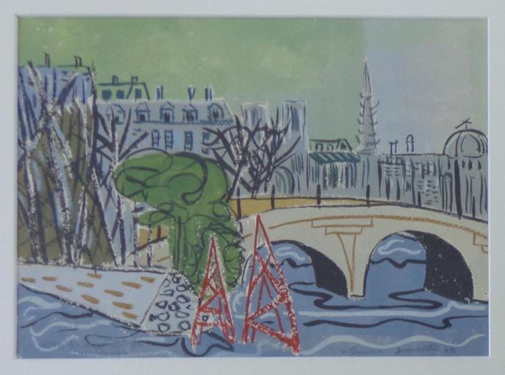 JAN VAERTEN / PARIS / ORIGINEEL WERK / 44x54cm / KADER / SIG, Antiek en Kunst, Kunst | Schilderijen | Modern, Ophalen of Verzenden