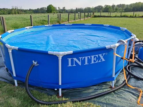 Intex zwembad met zandfilter en zonnekollectoren, Tuin en Terras, Zwembaden, Zo goed als nieuw, Opzetzwembad, 80 tot 120 cm, 200 tot 400 cm