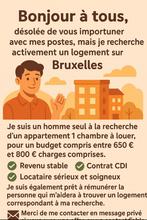Cherche appartement a louer, Immo, Appartementen en Studio's te huur, Brussel