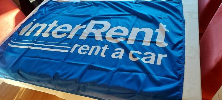 nog nieuwe vlag van Interrent autoverhuur, Verzamelen, Merken en Reclamevoorwerpen, Nieuw, Reclamebord, Verzenden