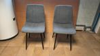 2x Grijze eetkamerstoel met zachte zitting, Huis en Inrichting, Ophalen, Twee, Zo goed als nieuw, Metaal
