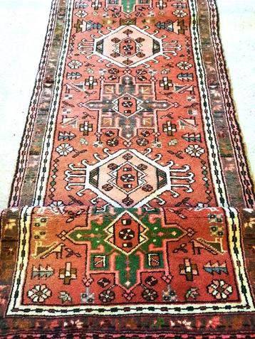 Vintage Perzische loper tapijt (Karadja) Uit Iran- 370x64 cm, Enlèvement ou Envoi