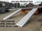 Alu. oprijplaten 2500 x 450 cap 22000 kg / paar type M120FG/, Ophalen
