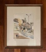 Aquarel “Gent Zuid met De Vooruit”, Antiek en Kunst, Ophalen of Verzenden