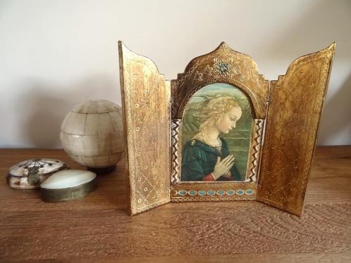 Italiaans religieus drieluik Maagd Maria, Antiek en Kunst, Antiek | Religieuze voorwerpen, Ophalen of Verzenden