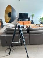 Vloerlamp tripod goud metaal, Ophalen, Gebruikt, Metaal