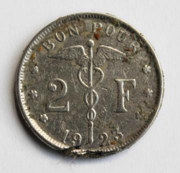 2 FRANK ALBERT 1 BELGIQUE 1923 FR, Enlèvement ou Envoi, Autre, Monnaie en vrac