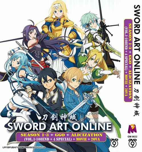 Sword art online dvd box collection season 1-3 + movies + ov, Cd's en Dvd's, Dvd's | Tekenfilms en Animatie, Nieuw in verpakking