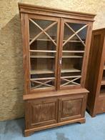 Mooie massief teakhouten vitrinekast/buffetkast 130,5cm, Huis en Inrichting, Ophalen, Gebruikt
