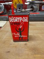 Oude lege oliekan Degrip Oil the real, Verzamelen, Blikken, Verzenden, Gebruikt, Overige, Overige merken