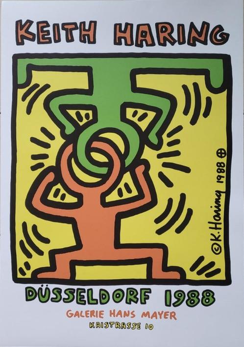 Keith Haring - Dusseldorf - Affiche originale de l'expositio, Antiquités & Art, Art | Lithographies & Sérigraphies, Enlèvement ou Envoi