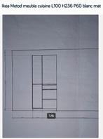 Ikea Metod meuble cuisine L100 H236 P60 blanc mat, Maison & Meubles, Sans poignée, Comme neuf, Enlèvement, Autres types