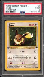 Eevee 1st Edition PSA 9 - 55/82 - Team Rocket 2000, Hobby en Vrije tijd, Verzamelkaartspellen | Pokémon, Verzenden, Zo goed als nieuw