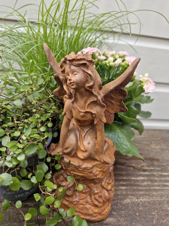 engel beeld van gietijzer, Tuin en Terras, Tuinbeelden, Nieuw, Ophalen of Verzenden