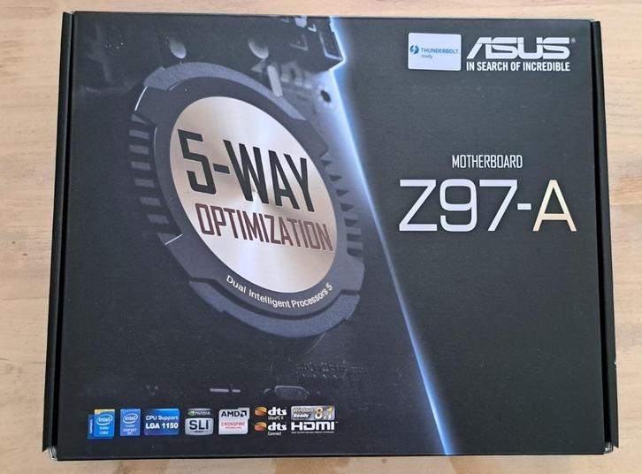 Asus Z97-A moederbord (LGA1150, Z97-chipset), Computers en Software, Moederborden, Gebruikt, Intel, DDR3, Ophalen of Verzenden
