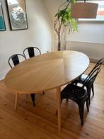 Eettafel ovaal 8 personen + 4 industriële stoelen – Uitsteke, Huis en Inrichting, Tafels | Eettafels, Ophalen, Eikenhout, 50 tot 100 cm