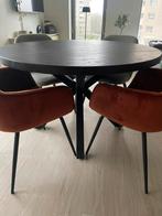 Ronde tafel met 4 stoelen in nieuwstaat, Ophalen, Rond, Zo goed als nieuw, Casual
