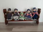 Vijf vintage poppetjes met porseleinen hoofdje, Antiek en Kunst, Ophalen of Verzenden