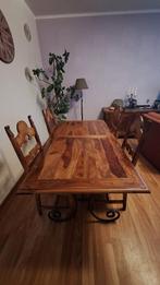 Table à manger bois & fer - 180x90x75, Maison & Meubles, 150 à 200 cm, Cinq personnes ou plus, Comme neuf, Enlèvement