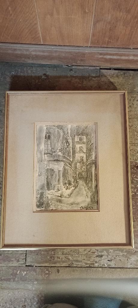 Dessin fusain signé Serge Montegnies, 42x52, n74, Antiquités & Art, Art | Dessins & Photographie, Enlèvement ou Envoi