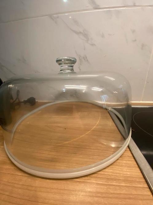 Glazen taartdeksel, Huis en Inrichting, Woonaccessoires | Etagères, Zo goed als nieuw, Ophalen