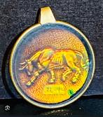 Unieke stier hologram hanger vanuit 1980s oxcoin 9ct goud, Goud, Ophalen