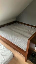 Bed 180 op 200, inclusief verstelbare lattenbodems en matras, Huis en Inrichting, Slaapkamer | Bedden, Ophalen, Bruin, 210 cm