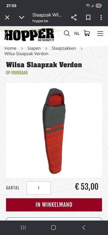 Slaapzak Wilsa Verdon beschikbaar voor biedingen