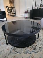 Ronde glazen salontafel, Ophalen, Strak, Gebruikt, 50 tot 100 cm