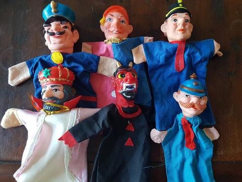 Retro handpoppen poppenkastpoppen, Kinderen en Baby's, Speelgoed | Poppen, Zo goed als nieuw, Ophalen of Verzenden