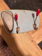 Vintage kapstok, groen met spiegel en 2 haken, Antiek en Kunst, Ophalen of Verzenden