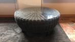 Salontafel met glasplaat, Huis en Inrichting, Ophalen, Zo goed als nieuw, Rond, 50 tot 100 cm
