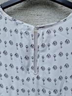 Wit luchtig blouse mt42 met zwarte sleutels erop, Ophalen, Wit, Zo goed als nieuw, Maat 42/44 (L)