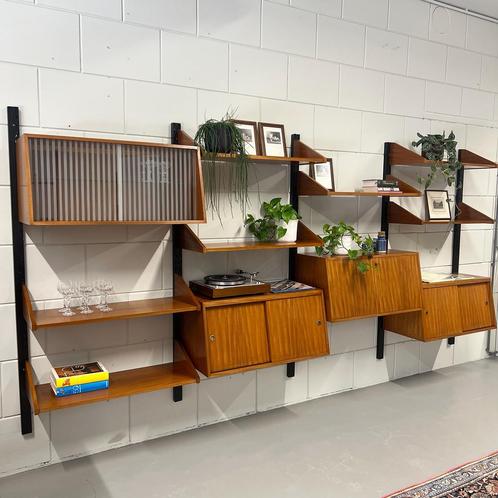 - Vintage XL wandmeubel, teak -, Huis en Inrichting, Kasten | Boekenkasten, Ophalen of Verzenden