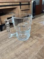 Glazen bierpul - schedelvorm, Verzamelen, Ophalen of Verzenden, Nieuw, Bierglas