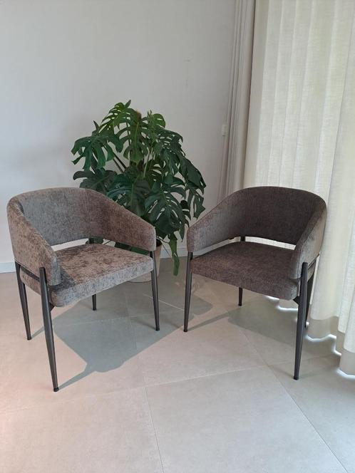 2 Velvet eetkamerstoel Bret bruin, Huis en Inrichting, Stoelen, Nieuw, Twee, Stof, Bruin, Ophalen