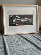 Lithografie Mechelse grote markt 50*40 cm - Fie Van Bel 1967, Ophalen