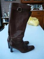 Mooie lange lederen laarzen Italy 40, Made in Italy, Enlèvement ou Envoi, Brun, Porté