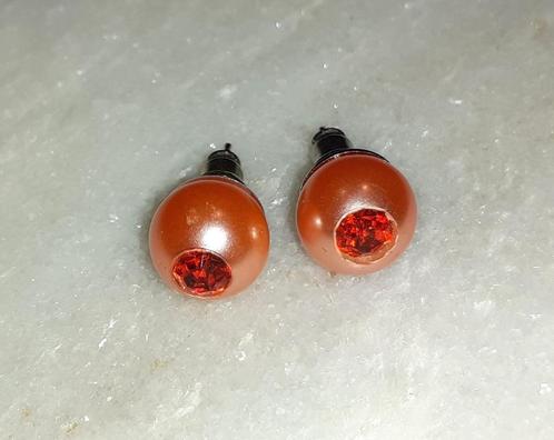 oorknopjes oranje parel met strass Lovisa, Bijoux, Sacs & Beauté, Boucles d'oreilles, Orange, Avec strass, Envoi