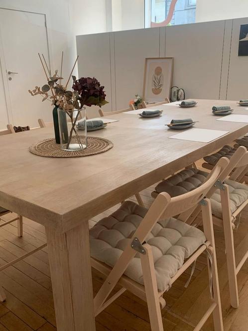 Massief eiken tafel, Huis en Inrichting, Tafels | Eettafels, Gebruikt, Ophalen