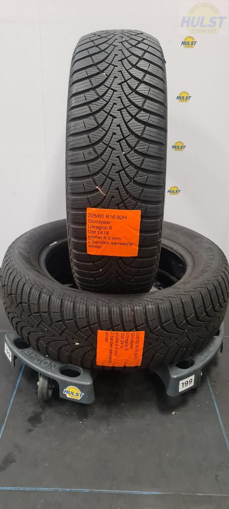2 gebruikte Goodyear winterbanden 205/60 R16 92H, Auto-onderdelen, Banden en Velgen, Band(en), Winterbanden, 16 inch, 205 mm, Personenwagen