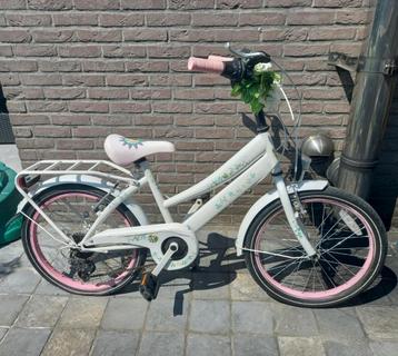 Witte bloemen meisjesfiets 20 inch - 5 versnellingen beschikbaar voor biedingen