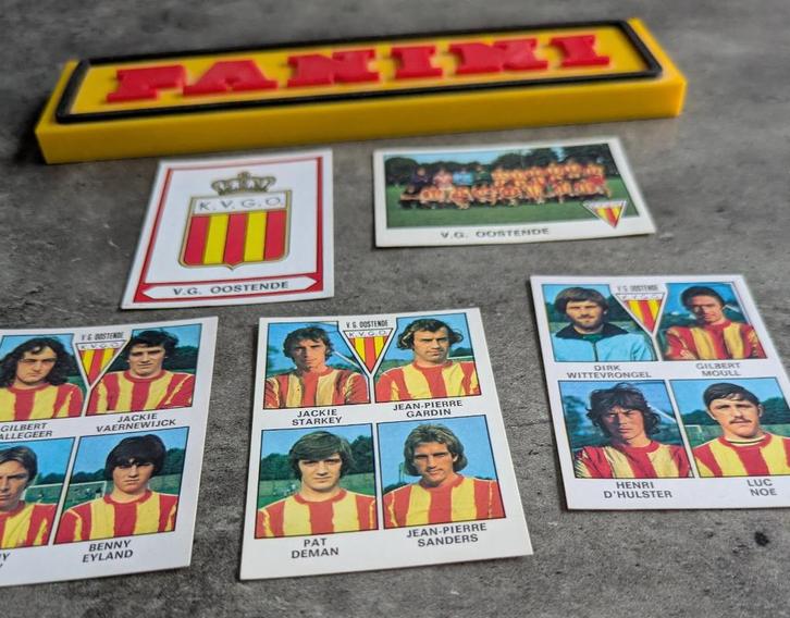 PANINI FOOTBALL 78 VG OOSTENDE 5 AUTOCOLLANTS 1978, Hobby & Loisirs créatifs, Autocollants & Images, Neuf, Envoi