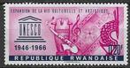 Rwanda 1966 - Yvert 183 - 20 ans de l'Unesco - 20 s. (PF), Timbres & Monnaies, Timbres | Afrique, Envoi, Non oblitéré