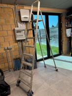 Trapladder van aluminium, 1,8m stahoogte, 8 treden, Ophalen, Gebruikt, Ladder, Opvouwbaar of Inschuifbaar