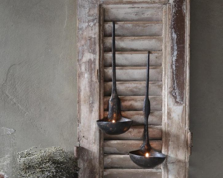 Oude ijzeren lepel, Antiek en Kunst, Curiosa en Brocante, Ophalen of Verzenden